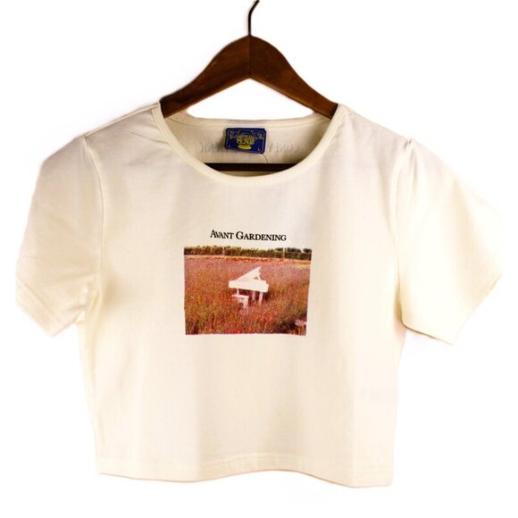nwt CONEY ISLAND PICNIC 'Avant Gardening' Stretch Cotton Graphic Baby Tee Size L - Picture 2 of 9